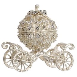 Trinket Box Carriage Jewellery Box Creative Gift Decoration Water Diamond Crystal Pumpkin Bag Accessories Gift 240425