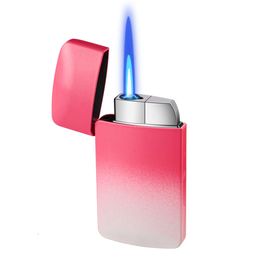 New Gradient Color Custom Lighter Blue Flame Lighter Wholesale Cute Lighter For Ladies Gift