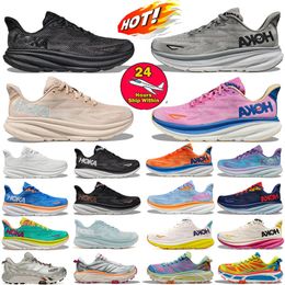 2024 Hokaities One One Clifton 8 9 Running Shoes Bondi Men women White Black Coastal Sky Vibrant Orange Shifting Sand Airy blue red Carbon Mens Womens Trainer Senaker