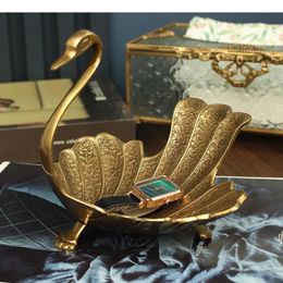 Plates Modern Creative Swan Shape Fruit Tray Desk Decoration Living Room Key Dry Snack Storage Home Accessories