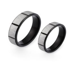 Wedding Rings Cool Black Matte Band Couple For Men And Women Alliance Stainless Steel Jewellery Finger Ring Anniversary Gift4631443