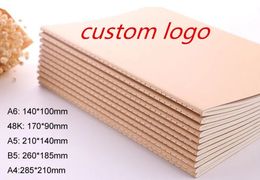 wholesale Custom logo!blank Kraft paper notebook Student Exercise book diary notes pocketbook school study supplies