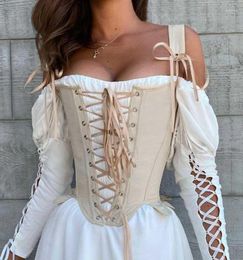 Women039s Tanks Vintage Corset Bustier Tops Summer Women Cut Out Sexy Lace Up Bandage Sleeveless Tank Fairy Princess Vest Cospl1731240