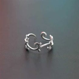 Wedding Rings Cold and indifferent design simple flower vine opening ring womens creative ring irregular Jewellery men ring