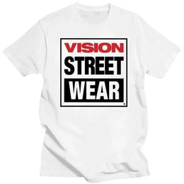 Men's T-Shirts Cotton Men Women Vision Strt Wear T-Shirt Vision Strt Wear T-Shirt Blanks Vintage Summer Top Fitted T Shirts for Men T240425