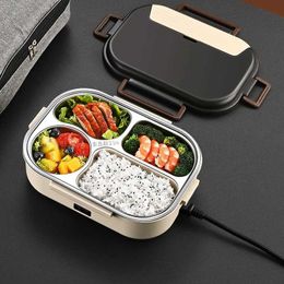 Bento Boxes Stainless steel food insulated lunch box electric heated household car keeping warm 1.2L 12V/220V Q2404271