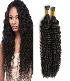 Brazilian Curly Remy I Tip Pre bonded Human Hair Extension 100 Human Fusion Stick Pre Bonded Hair Extension Keratin9576132