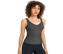 Sexy Vneck Beautiful Back Sports Vest Yoga Outfits Women039s Tanks Camis Underwear Elastic Slim Gym Clothes With Breast Pad Gy5897927