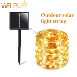 Decorations Solar String Fairy Lights 12m 100LED / 32M 300 LED Waterproof Outdoor Garland Solar Power Lamp Christmas For Garden Decoration