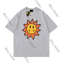 2024 Designer Drawdrew T Shirt Tshirt Tee Summer Women and Men Luxury Casual Fashion Ventilate Smiley Sun Brand Printing Pattern Short Sleeve Streetwear Shirt 839