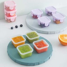 Bento Boxes 4pcs/set 60ml Dispensing Crisper Box Food Grade Thickened Sealed Pet Food Box Baby Food Storage Box Toddler Kids Snack Container