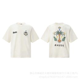 High Quality Original Rhuder Designer t Shirts 2024 Summer Racing Number Loose Print Trendy Brand New T-shirt with 1:1 Logo