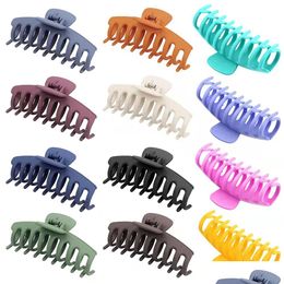 Hair Pins 12 Pieces Large Matte Claw Clips - 4.3 Inch Nonslip Big Clamps Perfect Jaw For Women Thinner Styling Care Tools Drop Deliver Oti75