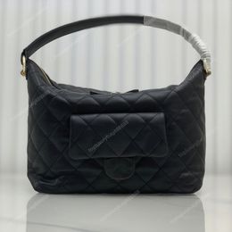 Designer bag hobo lady saddle bag 28cm Genuine Leather black bag designer bag handbag high quality bags for women Diamond Lattice plain zipper luxury bag fashion bags