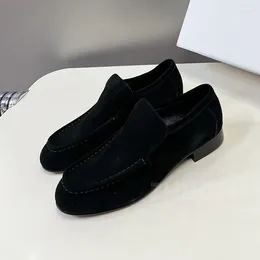 Casual Shoes Female Flat Spring Autumn Walk Show Style Patchwork Upper Round Head Women Comfortable Soft Loafers