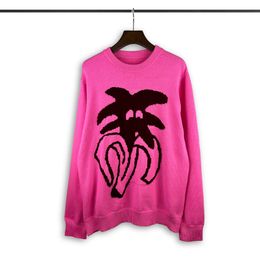 Sweater de moletom de suéter masculino Jacquard solto de manga comprida Jumper Casual Crew Neck PRIMAÇÃO LONCO AUTONO DOIS ESTILOS CARTA DE VOLTA