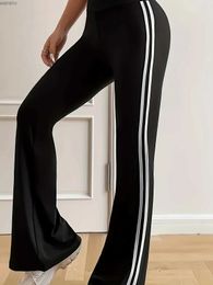 Calças femininas Capris New Spring/Summer feminino grande tecido elástico de estilo britânico Design Flash Pants Nine Pantsl240429