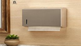 Metal Tissue Box Holder Paper Towel Dispenser Gold Public Toilet Double Wall Stainless Steel Wallmounted Without Punching FH020 26142076