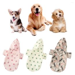 Dog Apparel Fastenertape Pet Raincoat Multifunctional Hooded With Reflective Printing For Summer Outdoor Small Dogs