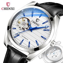 Wristwatches CHENXI Men Wristwatch Automatic Mechanical Military Sport Waterproof Male Clock Top Skeleton Hollow Watch Gift