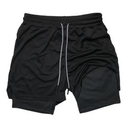 Mens 2 in 1 Running Shorts Summer Athletic Gym Workout Performance Shorts with Towel Loop Pockets Stretchy Quick Dry 240416