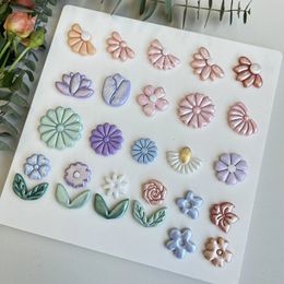 Soft ceramic polymer clay cutting machine romantic flower shape mold DIY handmade earrings jewelry pendant making tool 240426