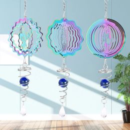 Decorations Gradient Colour Wind Spinner Stabiliser Gazing Ball Spiral Tail Tree of Life Wind Chimes Catcher Pendant Garden Hanging Decor