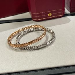 Top quality V gold narrow rivets without diamonds bangle rose gold design exaggerated bangle bracelet for women