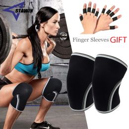 Safety 1 Pair Squat 7mm Knee Sleeves Compression Gym Sports Knee Pads Weightlifting Crossfit Fitness Training Knee Brace Support Unisex