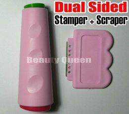 Nail Art Dual Ended Double Sided Stamp Stamper Scraper Stamping Tool for Print Image Plate DIY4929678