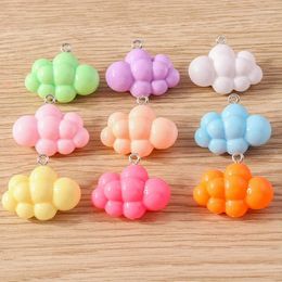 Charms 10pcs 26x21mm Cute Colorful Clouds Pendants For Jewelry Making Drop Earrings Necklace Keychain DIY Crafts Accessories