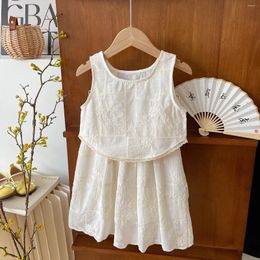 Clothing Sets 2024 Styles Girls 2Pcs Set Lace Shirt Skirt Spring Suits Kids Clothes 2-8 Years
