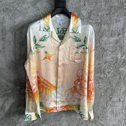 2024SS Men's Shirts Fashion Printing Long Sleeve Shirt Hawaiian