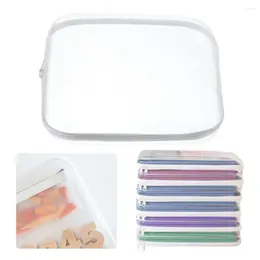 Storage Bags Zippered Hard Pouch Toy Bag Stackable Clear Bins Portable Transparent Pencil Case Multifunction For Home
