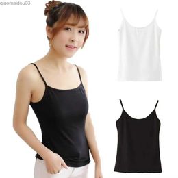 Women's Tanks Camis Modal Camisole womens sleeveless slim fit vest womens summer suspender long tube top sexy Camis sleeveless vest top lingerieL24029