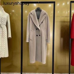 Top Maxmaras Cashmere Coat 101801 Womens Coats Winer m Family 2024 Winter 13 Classic Full Colour Double Breasted High End Long