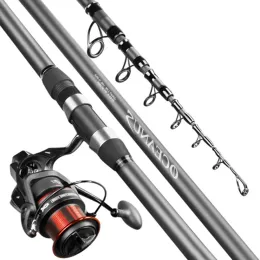 Accessories 2.4m5.4m High Carbon Fiber Telescopic Fishing Rod and Reel Combo Set Carp Super Hard Rock Long Throwing Sea Pole Spinning Reels