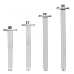 Set G1/2" 20/25/30/40cm Plated Stainless Steel Shower Arm Pipe Bathroom Ceiling Mounted Top Sprayer Shower Head Extension Rod