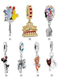 NEW 925 Sterling Silver Fit Charms Bracelets Air balloon Mouse Crown Charms for European Women Wedding Original Fashion Jewelry5297916