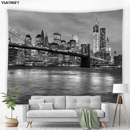 Tapestries City Architecture Landscape Tapestry York Centre Building Scenery Wall Hanging Hippie Bedroom Decor