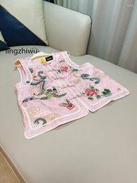 Women's Tanks Lingzhiwu Chinese Style Vest Cheongsam Vintage Top Phoenix Embroidery Cardigan Outerwear Female Autumn Arrive