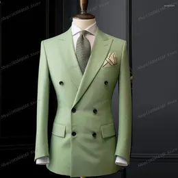 Men's Suits Mint Men Blazer Business Formal Office Coat Casual Work Prom Single Jacket Wedding Party Fashion Male Suit A31