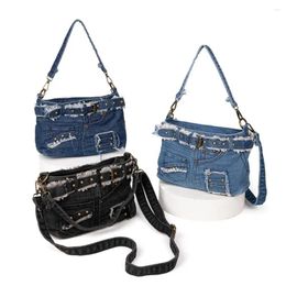 Evening Bags In Large Capacity Handbag Denim Bag Casual Women Shoulder Jeans Tote Pockets Hobo