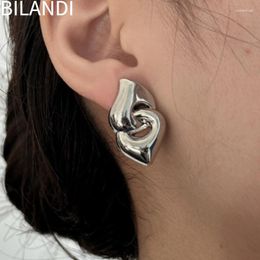 Stud Earrings Bilandi Fashion Jewelry European And American Design Geometric Metal For Women 2024 Trend Ear Accessories