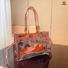 Fashion Designer Bags Transparent Jelly Tote Bags Ladies Tote Bag One Shoulder Crossbody Large Shopping PVC Bag