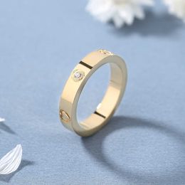 Love Ring Men and Women Luxury and exquisite ring 4mm style love diamond inlaid Valentines Day fashion with cart original rings