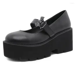 Dress Shoes Women Platform Mary Jane Ladies Buckle Strap High Heel Female Pumps Casual Single Size 35-43