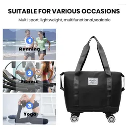 Storage Bags Travel Duffel Bag Luggage Organiser Capacity Waterproof With Detachable Wheels For Gym Oxford Cloth