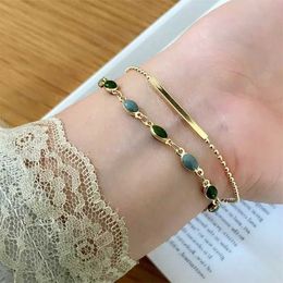 Chain French Vintage Double Layer Oil Dropping Bracelet for Women Bracelet with Temperament Korean Edition Fashion Handicraft