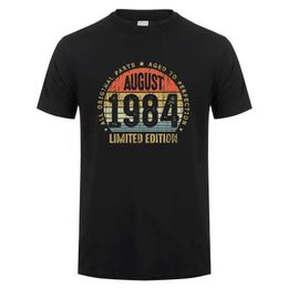 Men's T-Shirts Summer Born in 1984 June May T Shirt Short Slve Made March In October November Every Month of 1974 Ts Birthday Gift SD-005 T240425